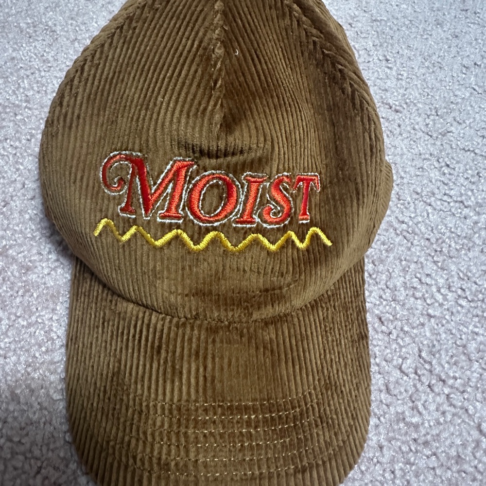 Brown Corduroy Cap with Embroidered Logo